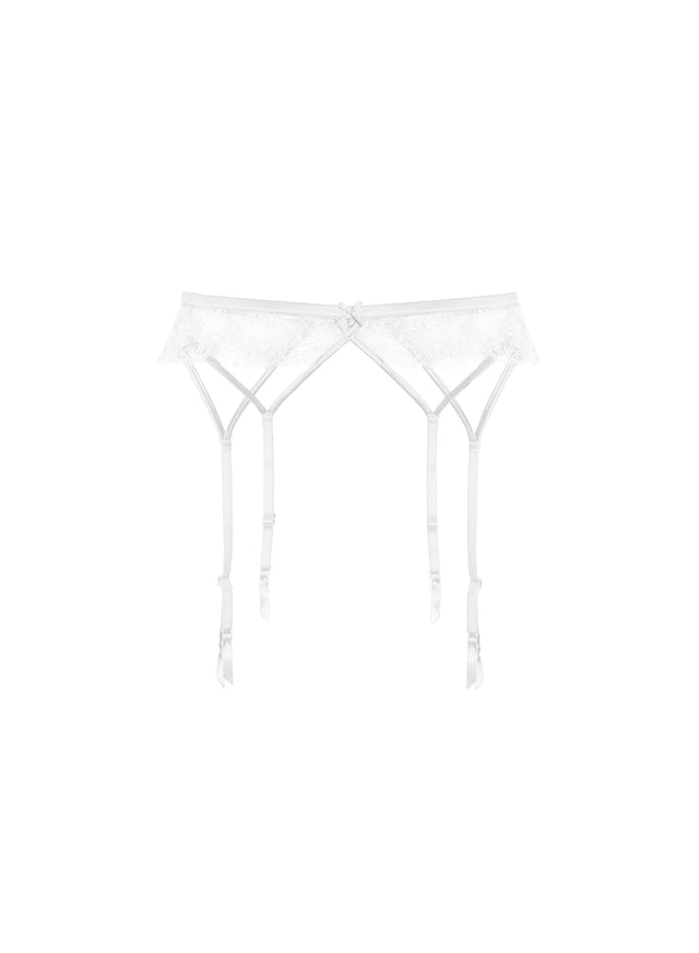 Ivory - Frankie Lace Strappy Garter Belt | Fleur du Mal