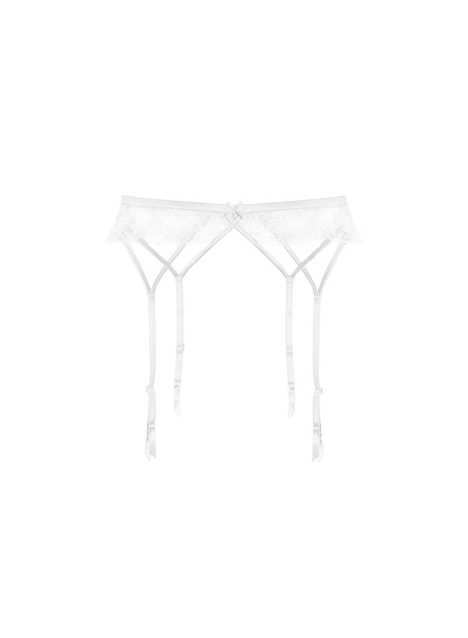 Ivory - Frankie Lace Strappy Garter Belt | Fleur du Mal