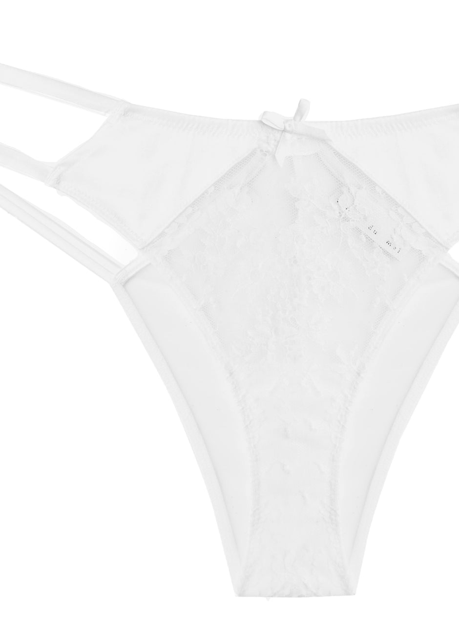 Ivory - Frankie Lace Strappy Tanga | Fleur du Mal