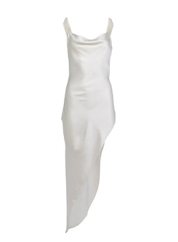 High Leg Cowl Neck Slip with Pearls