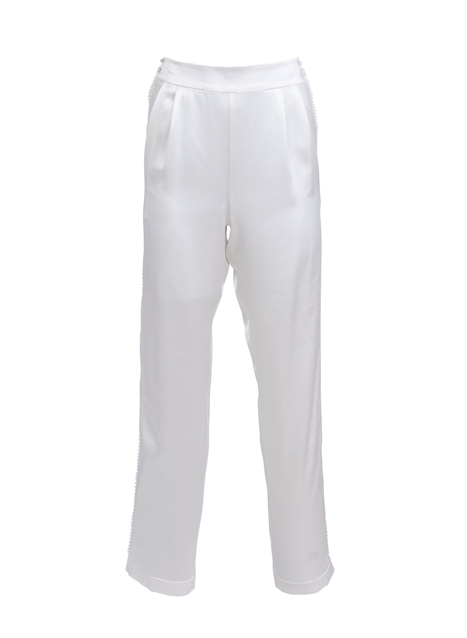 Ivory - Pleated Tuxedo Pant | Fleur du Mal