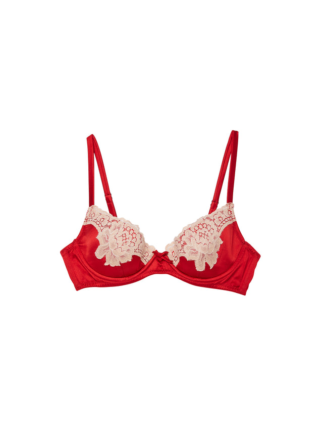 Rouge - James Lace Lined Demi Bra | Fleur du Mal