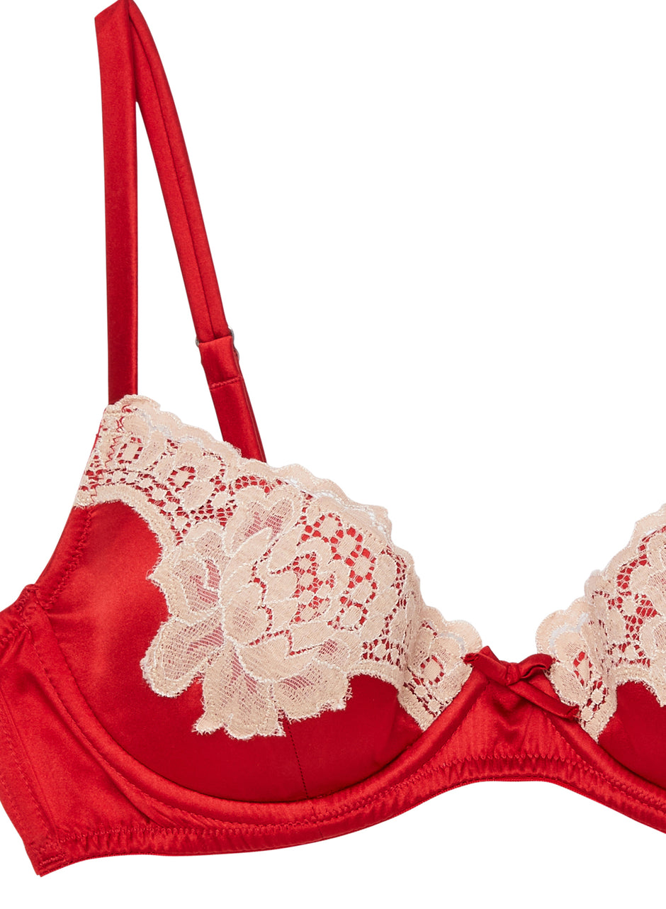 Rouge - James Lace Lined Demi Bra | Fleur du Mal