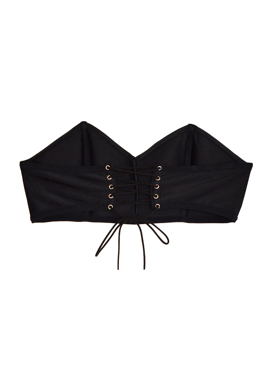 Black - Lacing Back Bandeau | Fleur du Mal