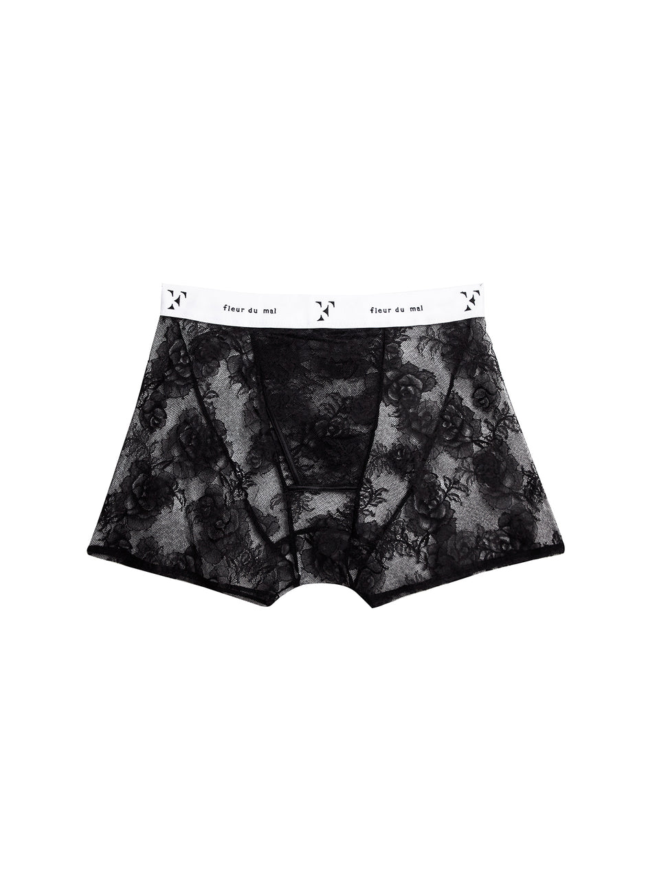 Black - Bouquet Lace Boxer Brief | Fleur du Mal