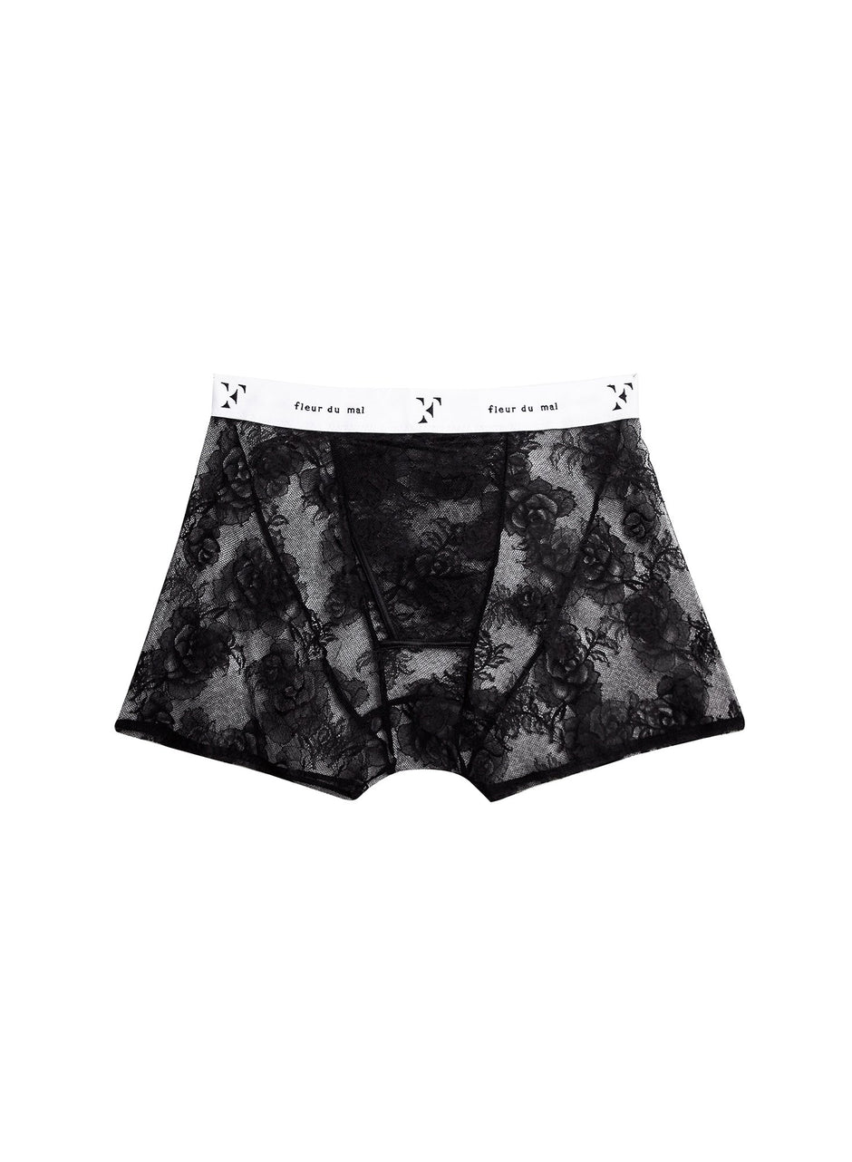 Black - Men&#39;s Bouquet Lace Boxer Brief | Fleur du Mal