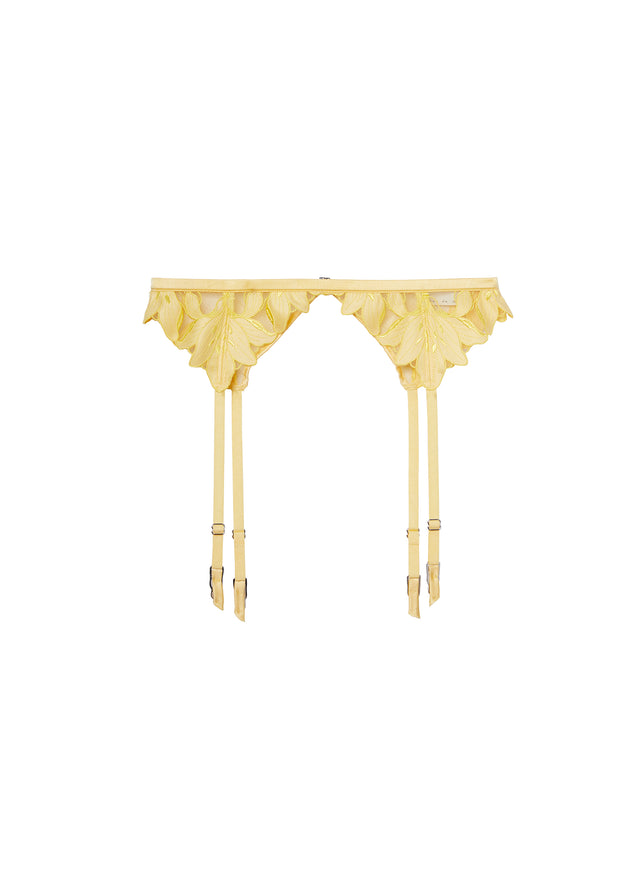 Rouge velvet - Lily Embroidery Garter Belt | Fleur du Mal