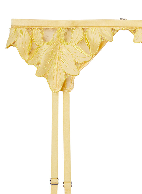 Lily Embroidery Garter Belt-daffodil | Fleur du Mal