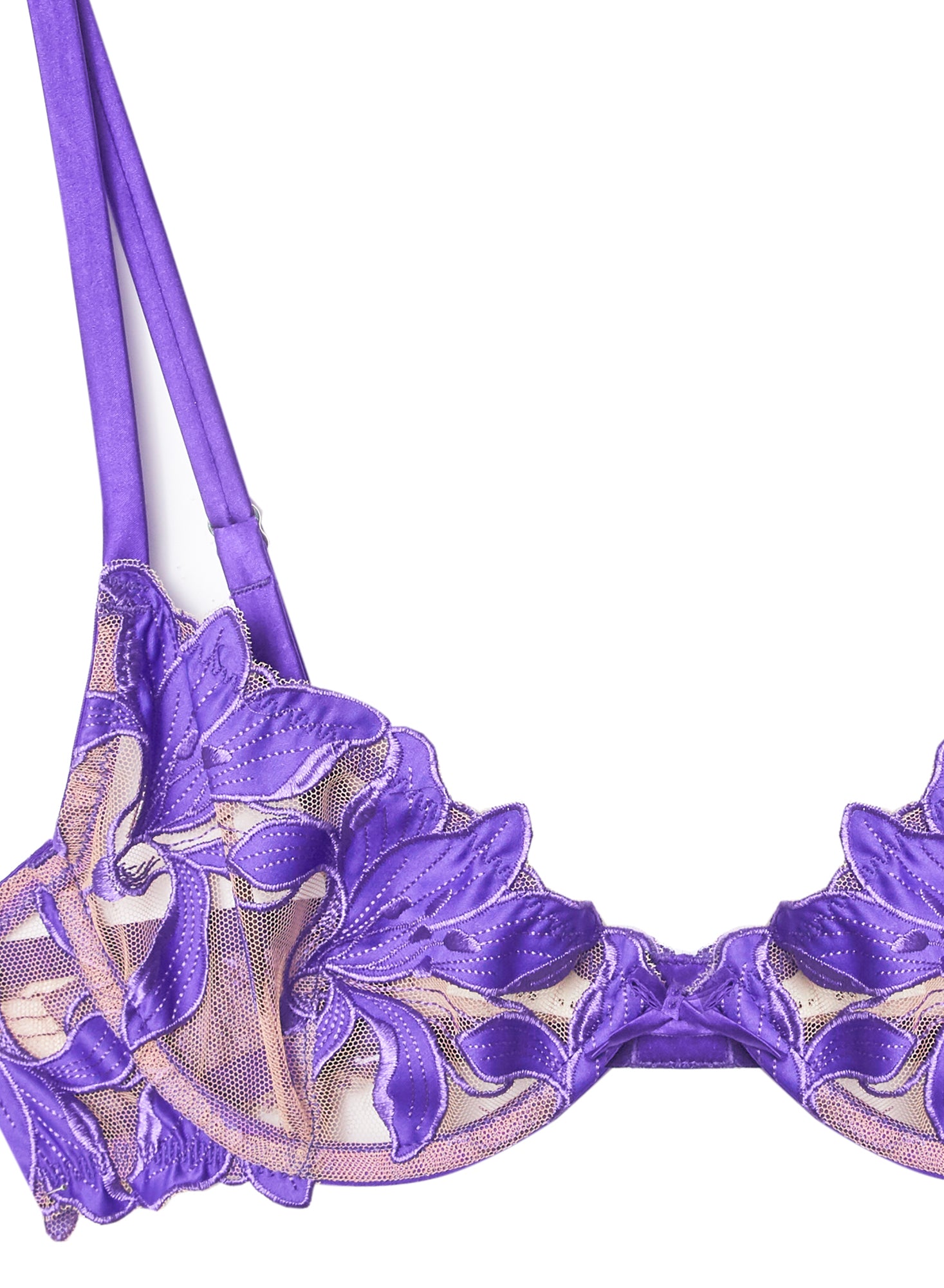 Lily Embroidery Plunge Demi Bra-fleur du mal