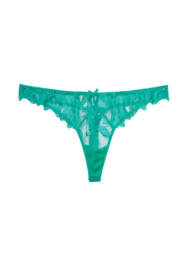 Fleur Du Mal Lily floral-embroidered Hipster Thong - Farfetch