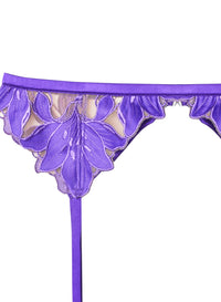 Lily Embroidery Garter Belt