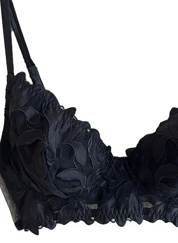 Black - Lily Embroidery Post Surgical Bra | Fleur du Mal