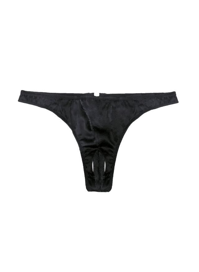 Black - Luxe Crotchless Thong | Fleur du Mal