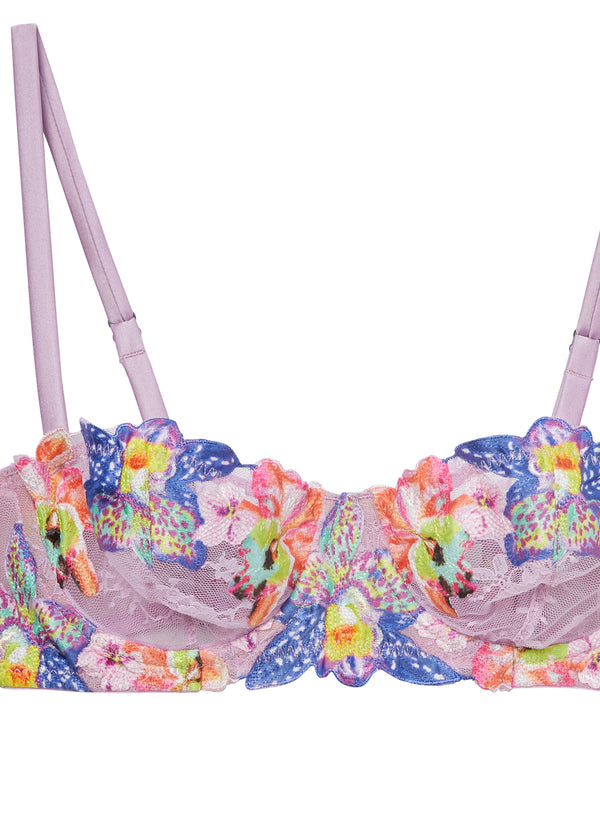 Orchid Embroidery Balconette Bra