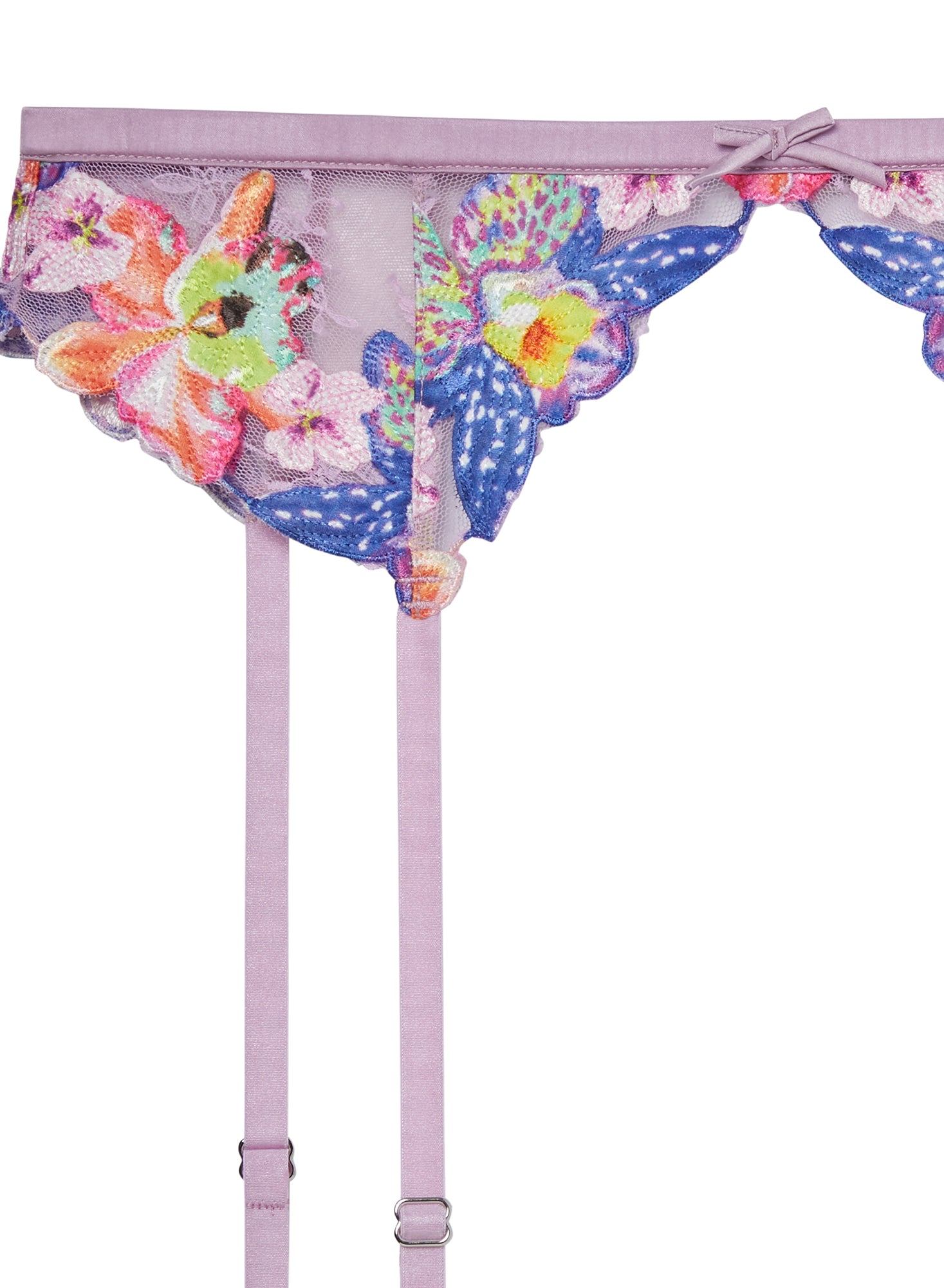 Orchid Embroidery Garter Belt