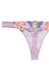 Orchid Embroidery Thong