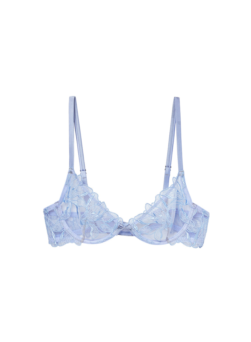 Fuller Cup Lily Embroidery Plunge Demi Bra | Fleur du Mal