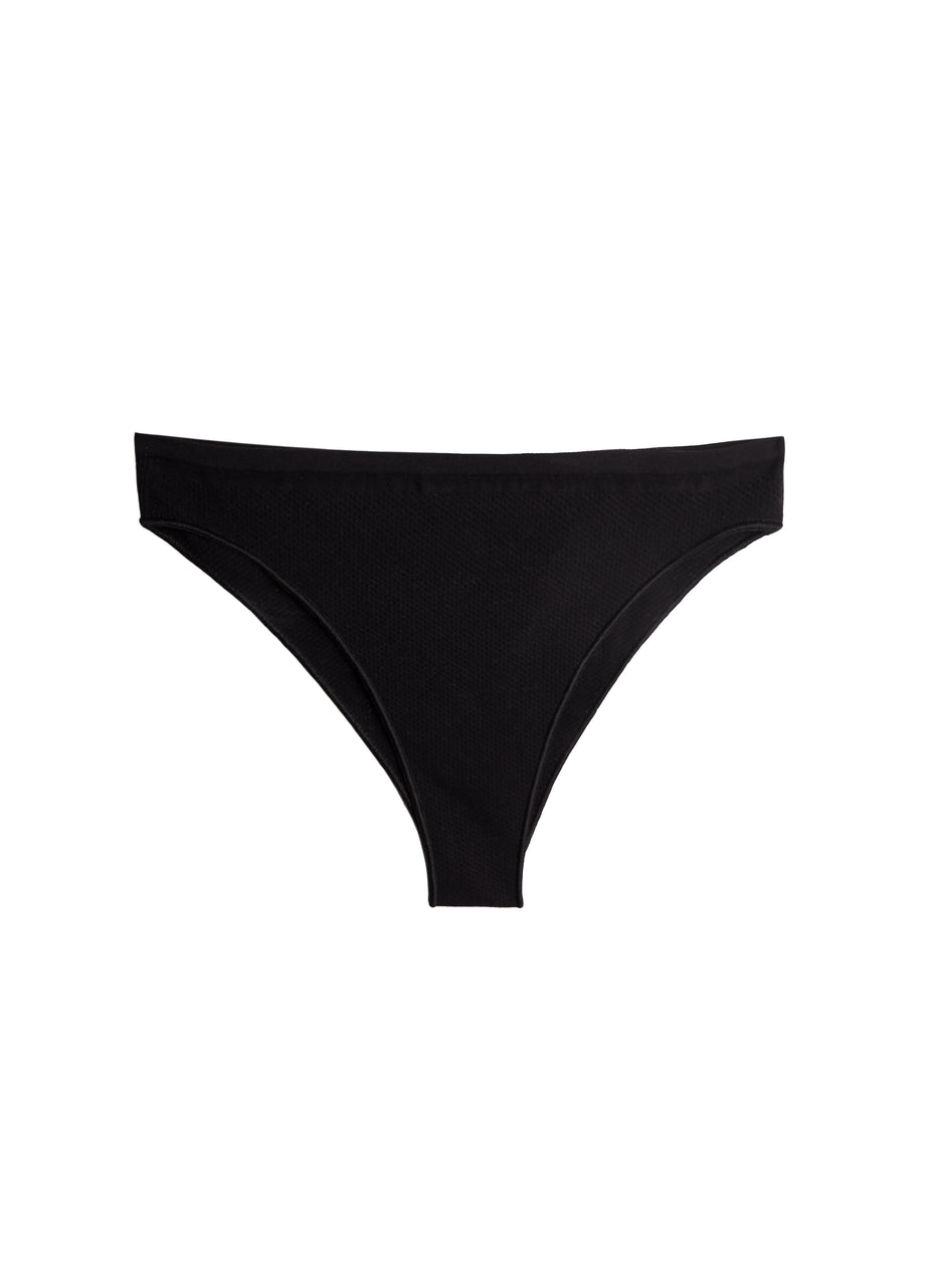 Black - Le Body Perforated Knit Panty | Fleur du Mal