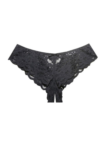 Black - Charlotte Crotchless Panty | Fleur du Mal