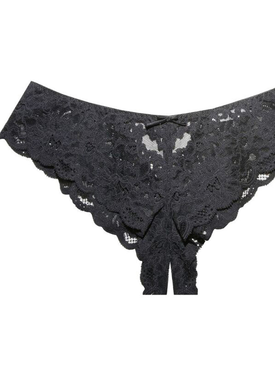 Black - Charlotte Crotchless Panty | Fleur du Mal