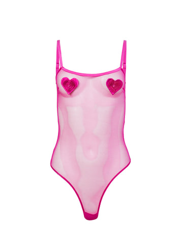 Ultra pink - Queen of Hearts Bodysuit | Fleur du Mal