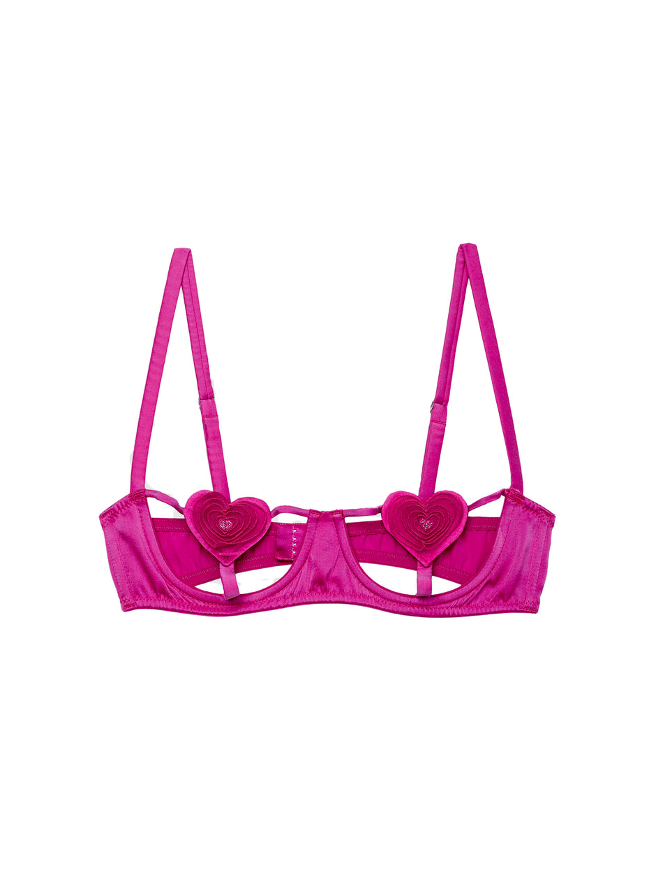 Ultra pink - Queen of Hearts Balconette | Fleur du Mal