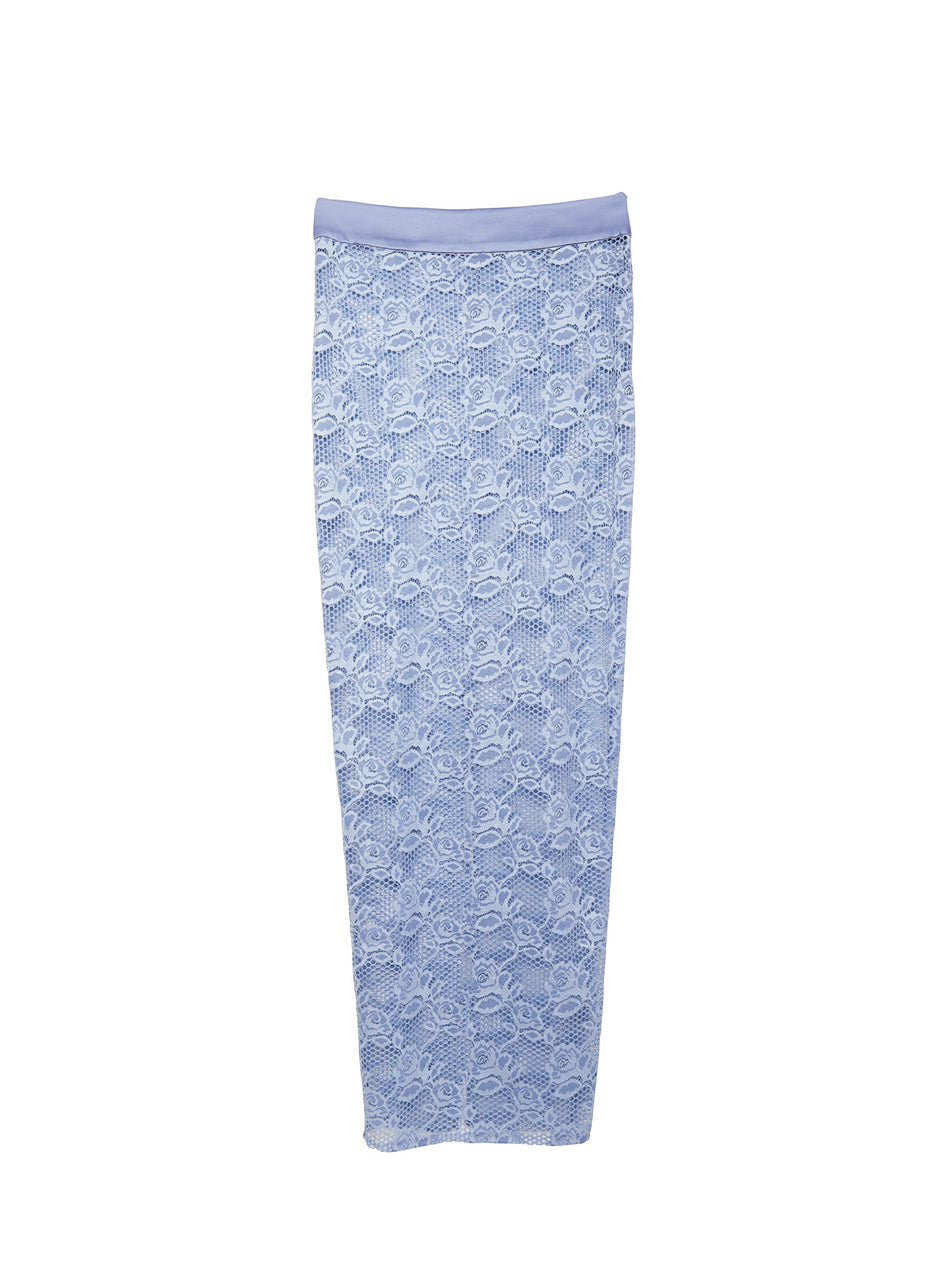 Denim blue - Rosalia Lace Skirt | Fleur du Mal