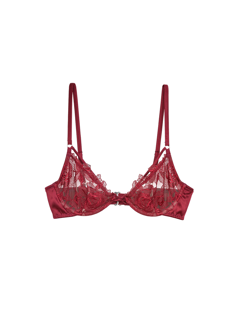 Mulberry - Rose Embroidery Demi Bra | Fleur du Mal