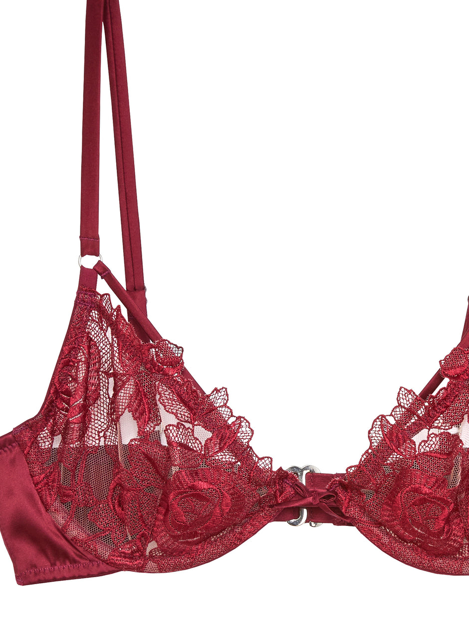 Mulberry - Rose Embroidery Demi Bra | Fleur du Mal