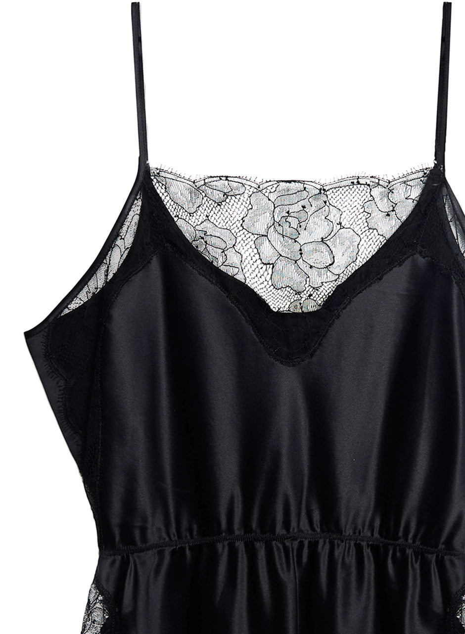 Black - Satin Rose Lace Cami | Fleur du Mal