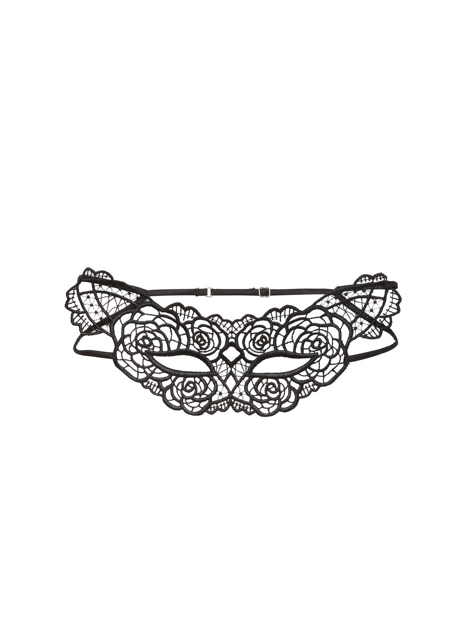 Black - Rose Guipure Eye Mask | Fleur du Mal