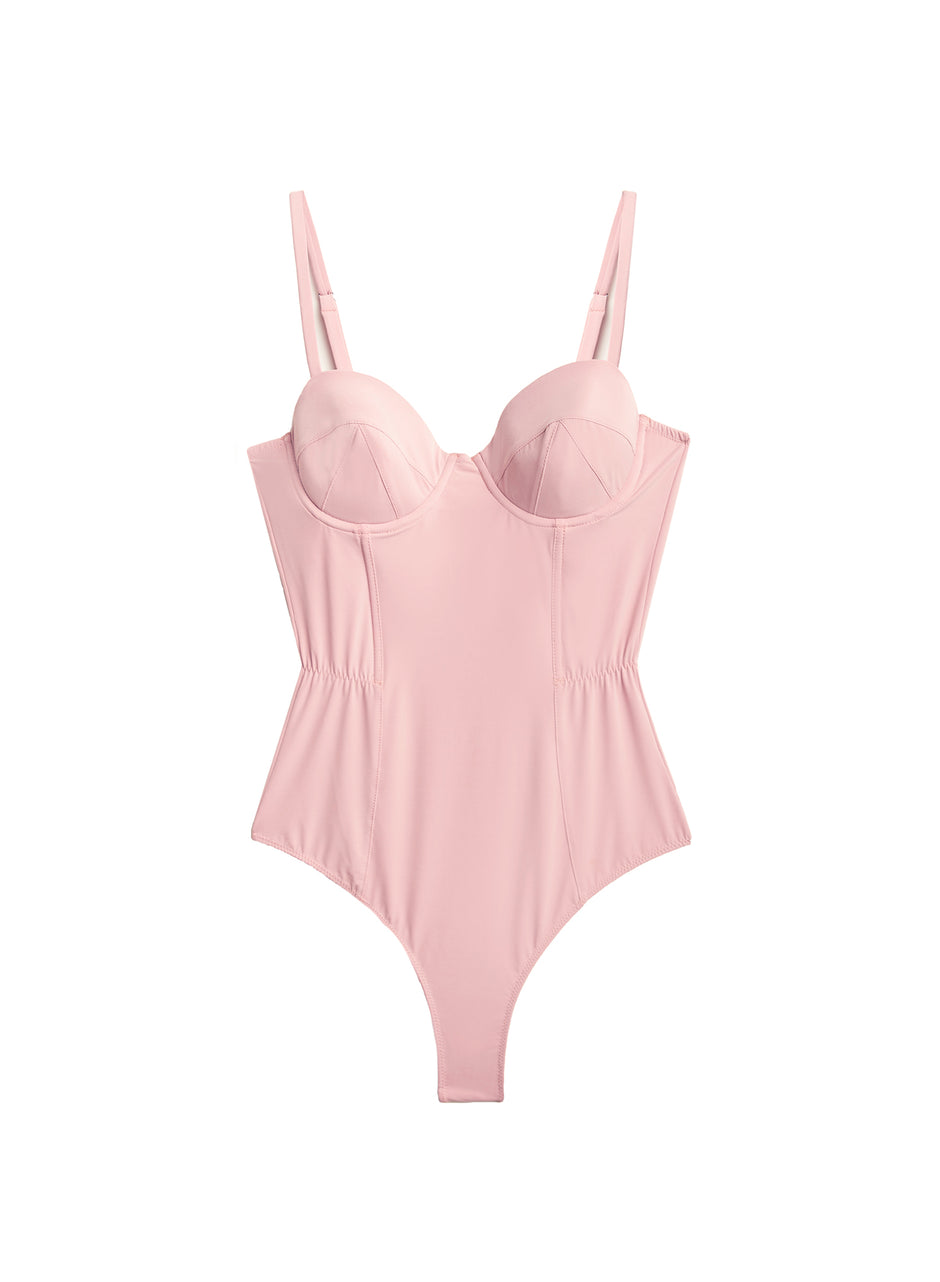 Rose pink - Eco Luxe Jersey Bullet Bodysuit | Fleur du Mal