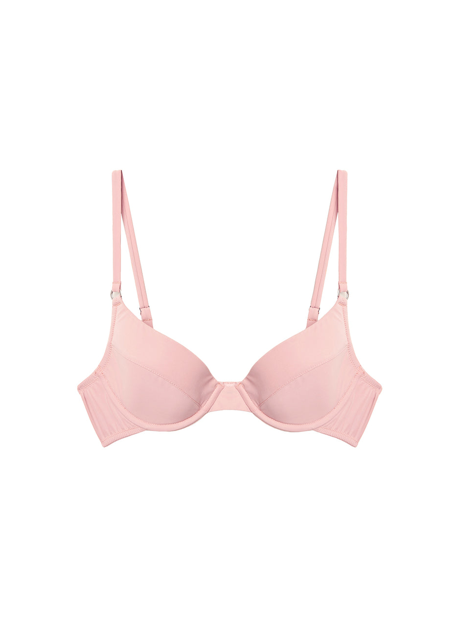 Rose pink - Eco Luxe Jersey Lined Demi Bra | Fleur du Mal