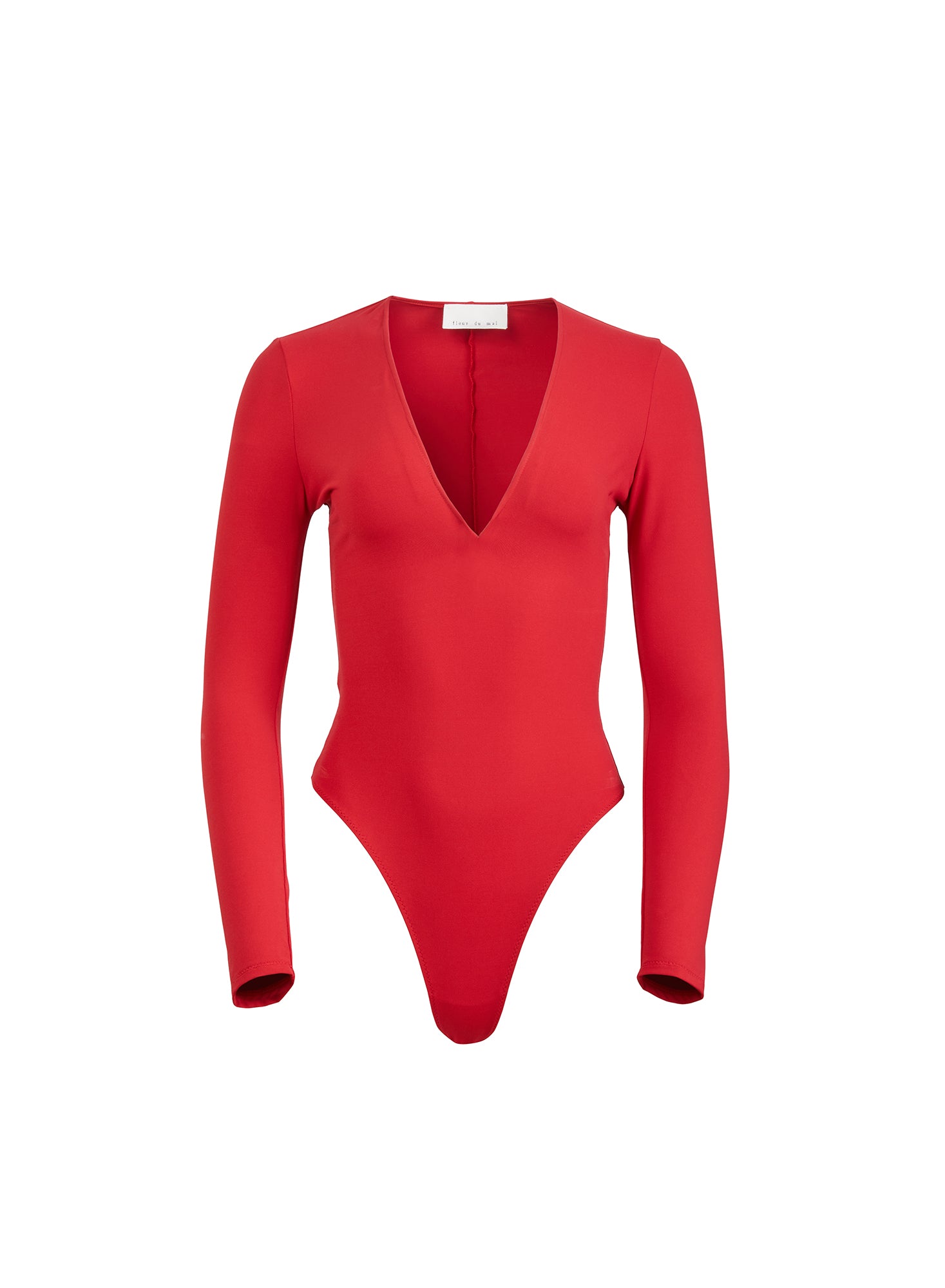 Women Express red, long sleeve body suit. Size large. Prev