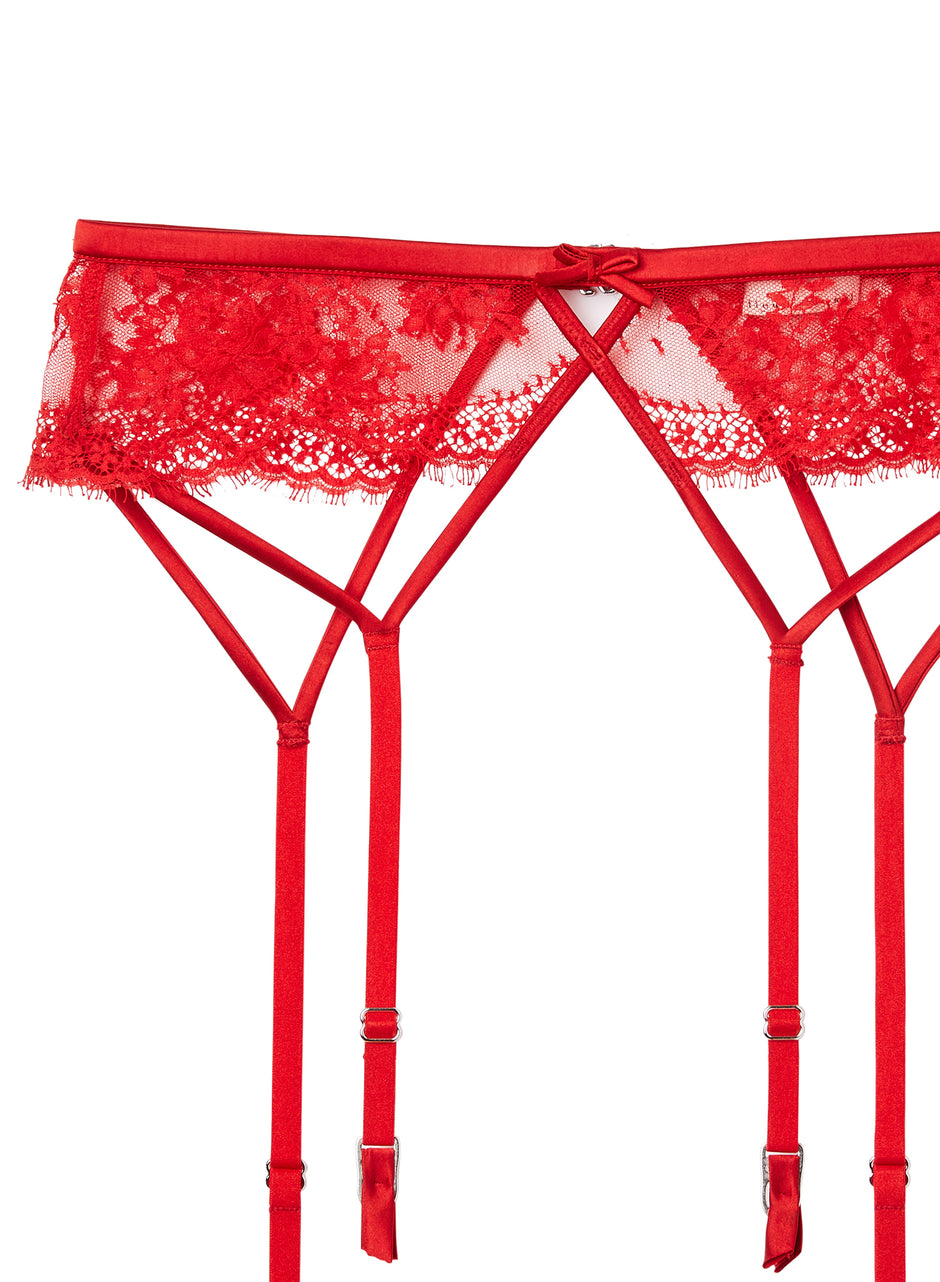 Rouge - Frankie Lace Strappy Garter Belt | Fleur du Mal