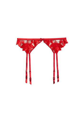 Lily Embroidery Garter Belt