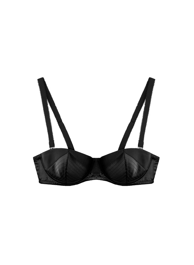 Black - Top Stitch Convertible Bra | Fleur du Mal