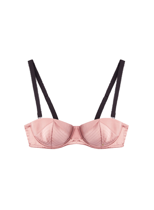 Rose pink/black - Top Stitch Convertible Bra | Fleur du Mal