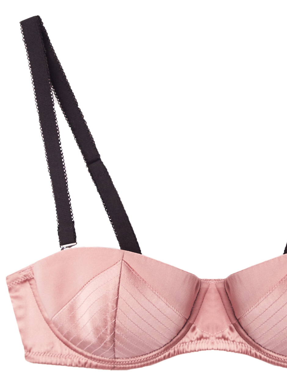 Rose pink/black - Top Stitch Convertible Bra | Fleur du Mal