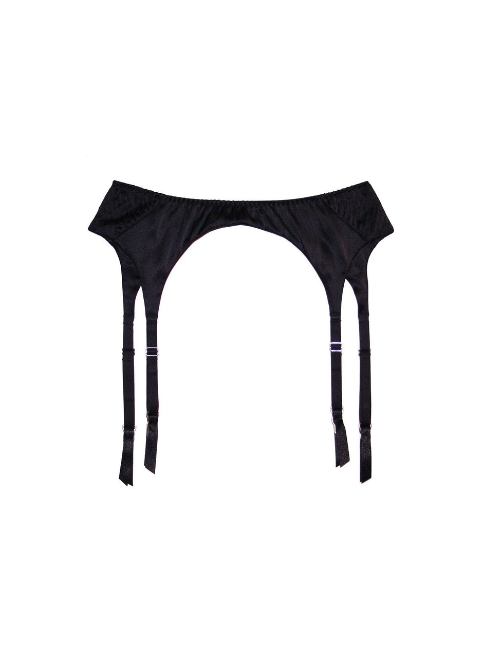 Black - Top Stitch Garter Belt | Fleur du Mal