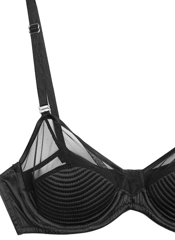 Black - Top Stitch Bebe Bra | Fleur du Mal