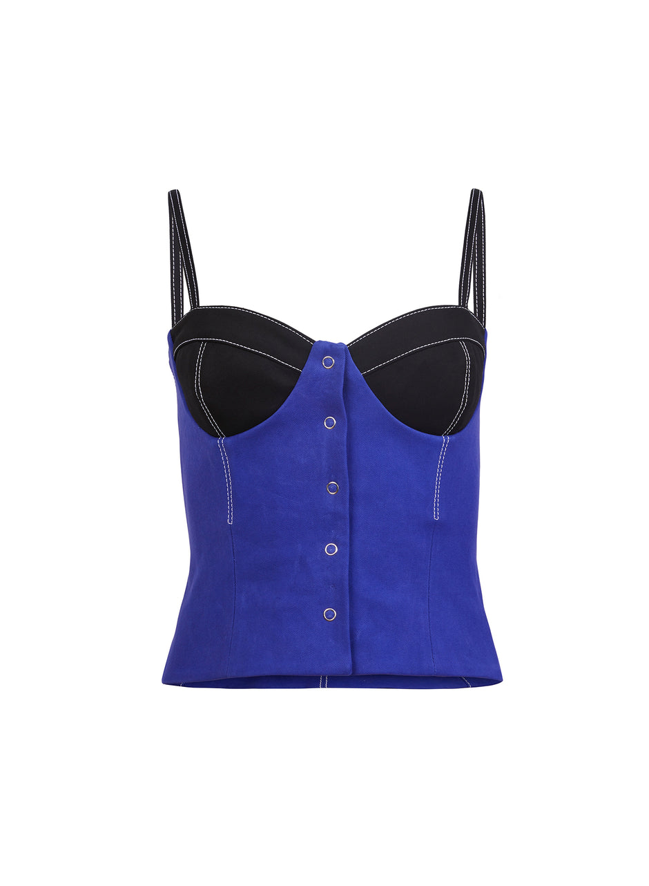 Electric blue - Twill Cupped Top | Fleur du Mal