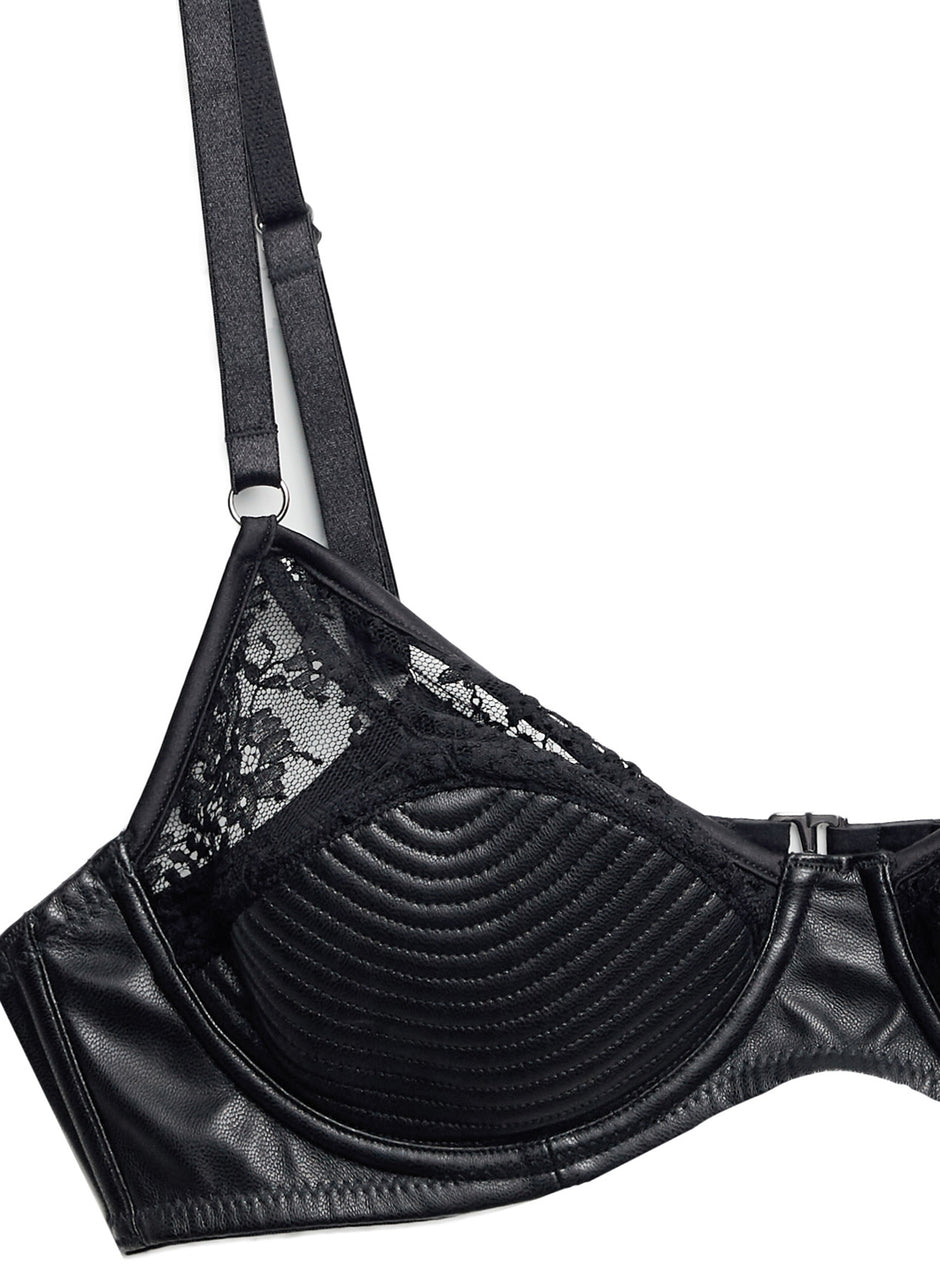 Black - Vegan Leather Bebe Bra | Fleur du Mal