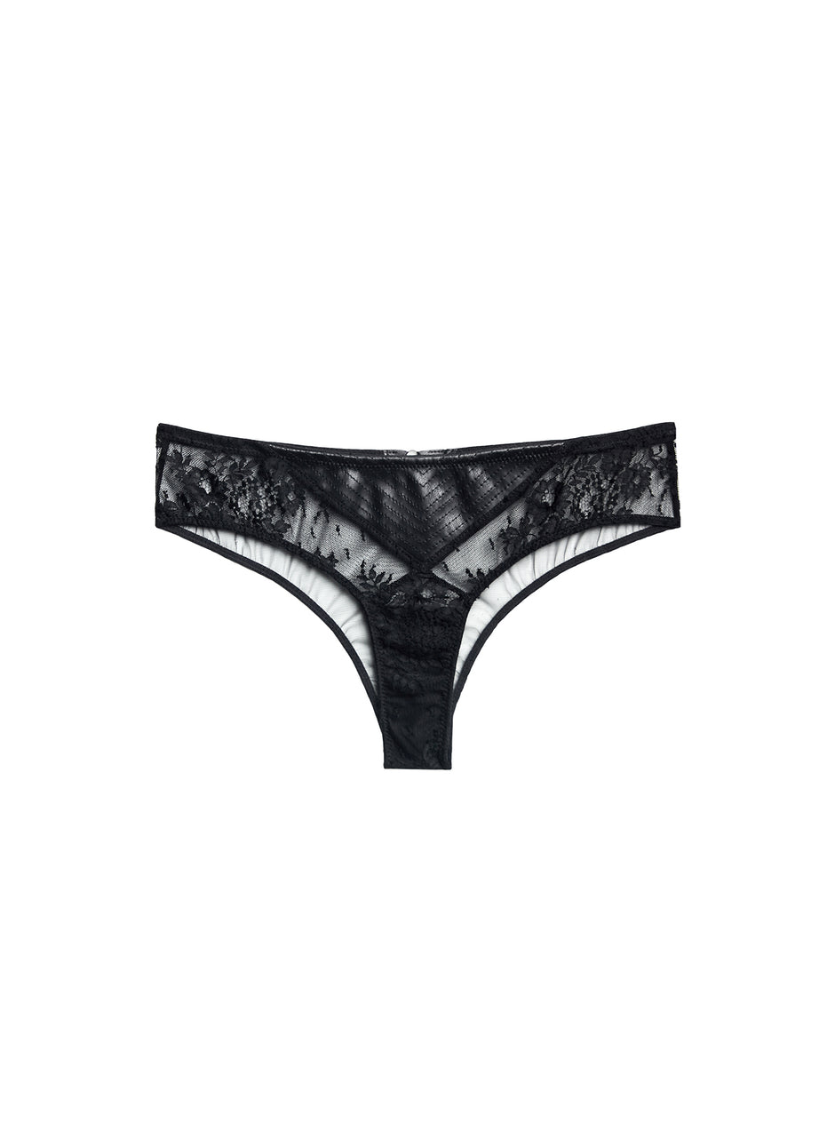 Black - Lace &amp; Vegan Leather Hipster | Fleur du Mal