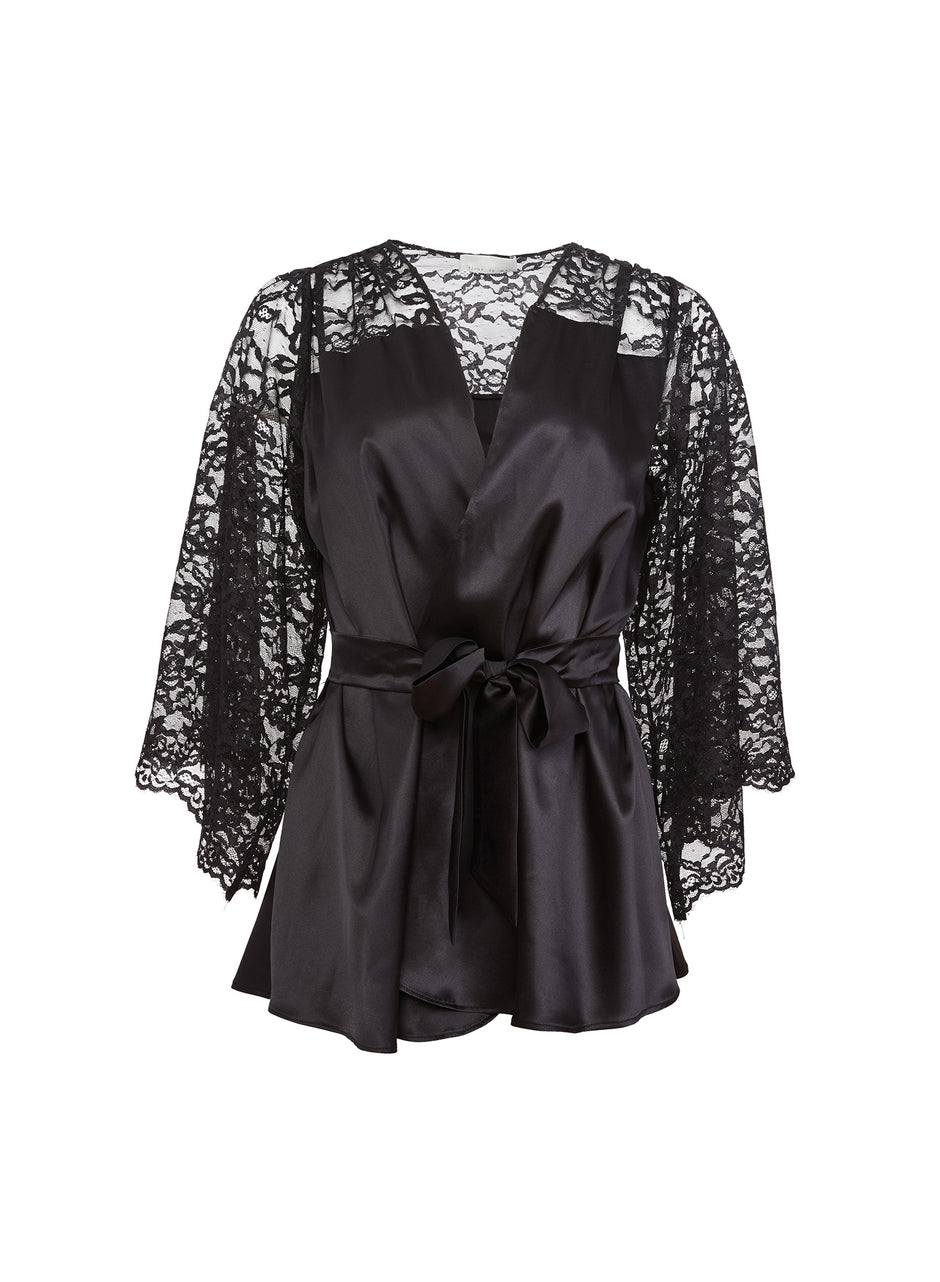 Black - Venus Lace Robe | Fleur du Mal