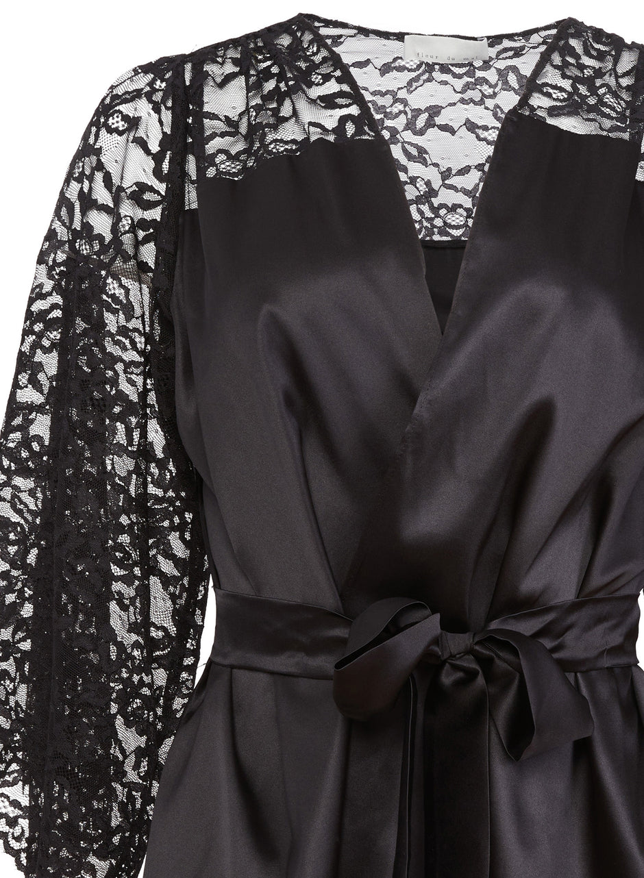 Black - Venus Lace Robe | Fleur du Mal