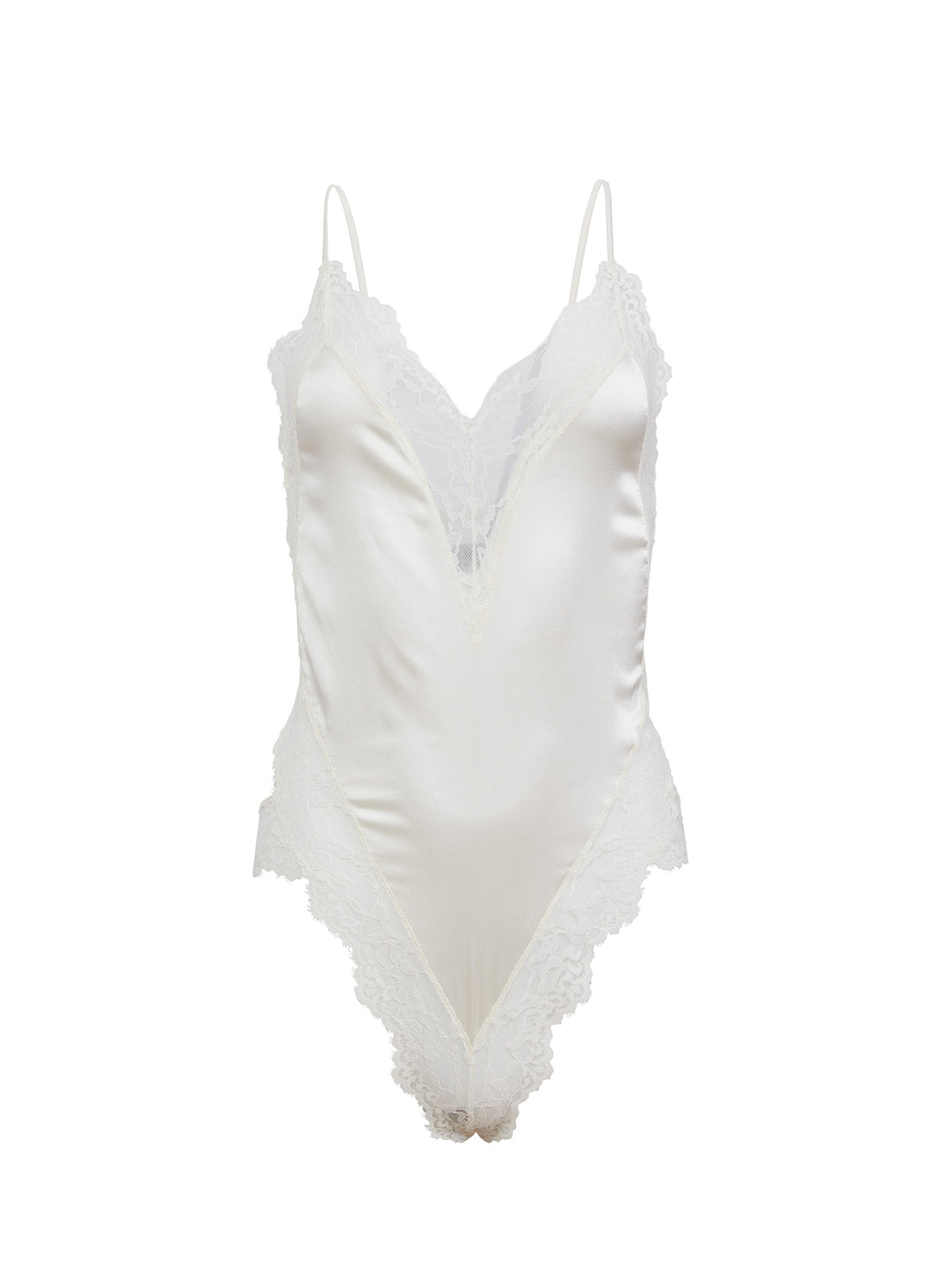 Plus Floral Lace Deep-V Teddy