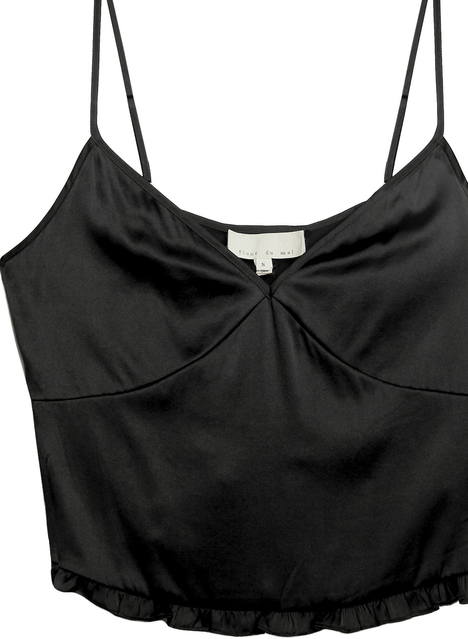 Black - Washable Silk Cami | Fleur du Mal