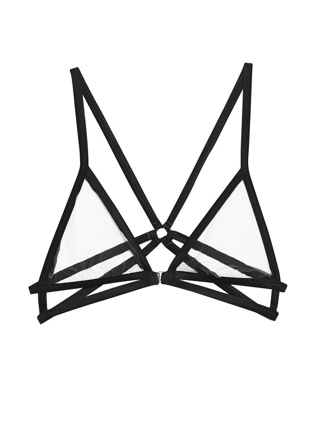 Black - Strappy Bondage Bra | Fleur du Mal