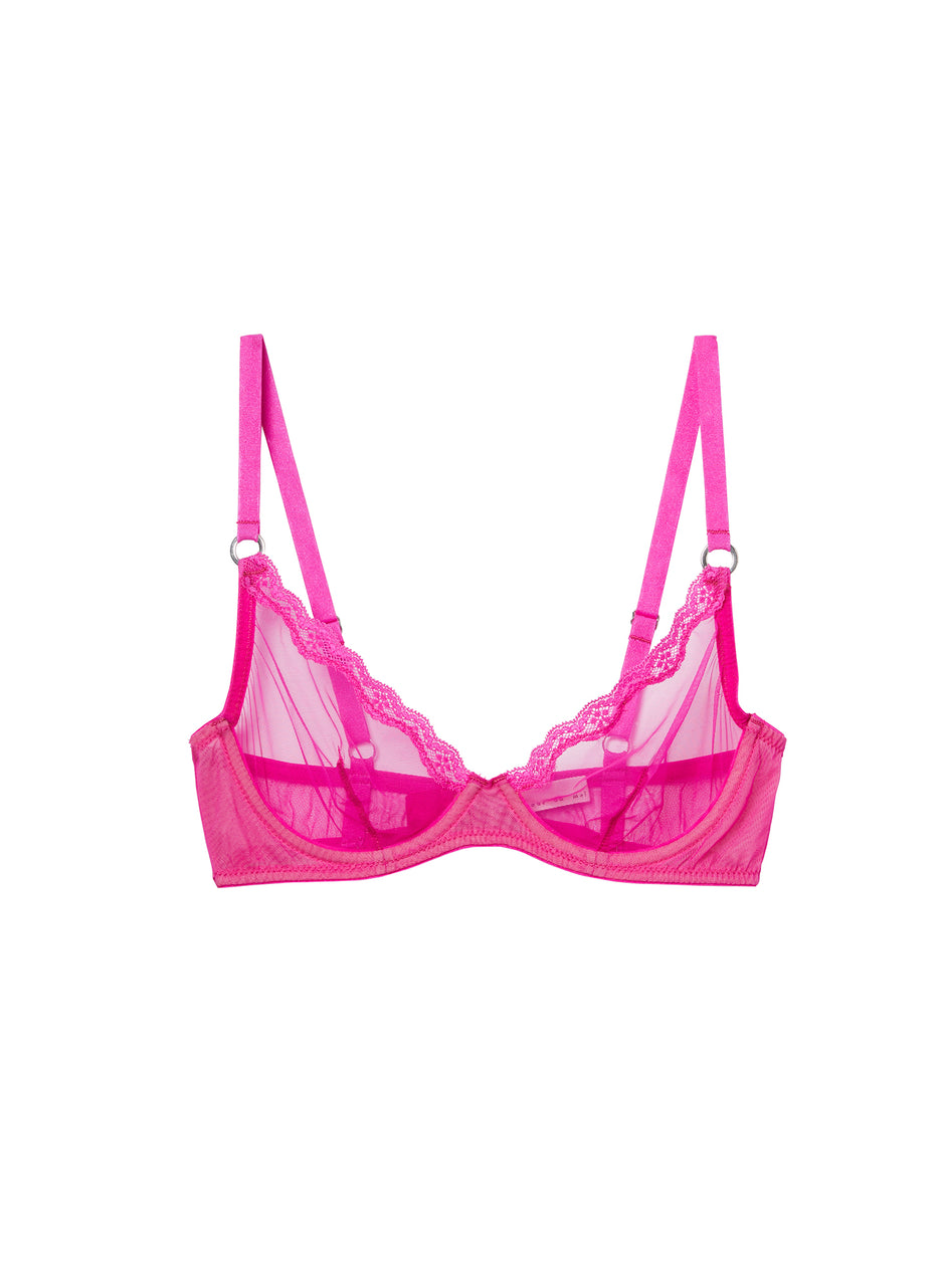 Wild pink - Sheer Tulle Demi Bra | Fleur du Mal